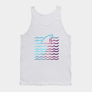 Shark Wave Graphic Beach Vibes Tank Top